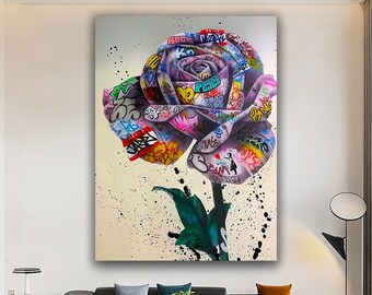 バンクシーのバラのグラフィティ、ストリートウォールアート