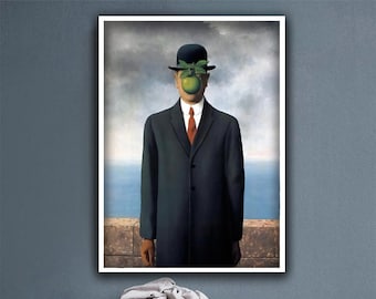 ルネ・マグリット「人の子」1964年、高品質の手描き油絵複製 - Etsy 日本