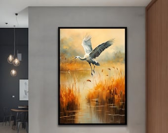Stork Canvas painting, Animal Wall Art, Bird Decor, With different frame options for your home and office Modern Decor Ideas
