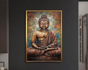 Buddha Canvas, Buddha meditation canvas, Buddha wall decor, Modern Decor Ideas with Different Frame Options for Your Home and Office