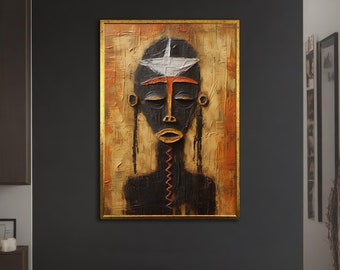 Exotic African Woman  Canvas Painting, Wall Art for Home and Office,Modern,Natural,Vibrant, Decoration Ideas with Different Frame Options