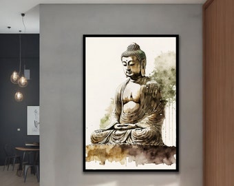 Buddha Canvas, Buddha meditation canvas, Buddha wall decor, Modern Decor Ideas with Different Frame Options for Your Home and Office