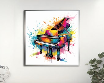 Piano Canvas painting, Musical Wall Art for Home, Office Wall Decor