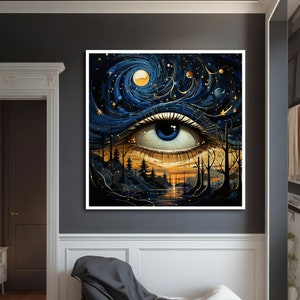 Colorful Eye Canvas, Eye Wall Art,Abstract Canvas, Art Modern Decor Ideas for Your Home and Office,With different frame options