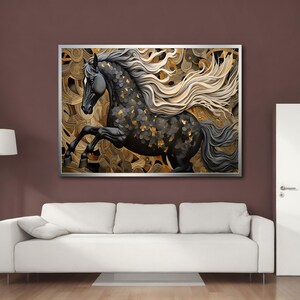 Pferd Leinwand Gemälde, Rennpferd Leinwand Malerei, Pferde Porträt Leinwand Malerei, Pferdebild Wandkunst, Tier Leinwand Kunst