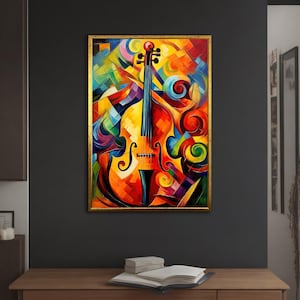Colorful Cello Canvas Wall art, Cello print canvas, Wall Art for Your Home and Office,Modern Decor Ideas with different frame options