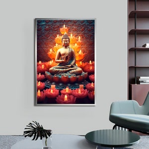 Buddha Canvas, Buddha meditation canvas, Modern Decor Ideas with Different Frame Options for Your Home and Office