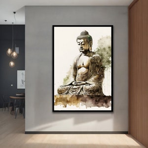 Buddha Canvas, Buddha meditation canvas, Buddha wall decor, Modern Decor Ideas with Different Frame Options for Your Home and Office