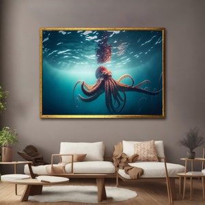 Octopus Art Print, Sea Life Art, Ocean Elegance Art, Animal Art Print, Art of Life in the Waters