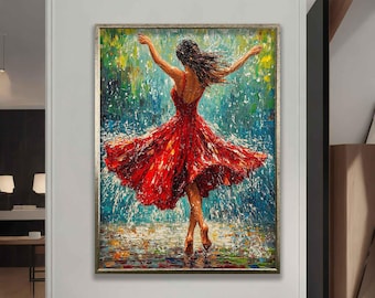 Canvas Painting of Woman Dancing Under the Rain, Beautiful Girl in Red Dress Art, Oil Painting Looking Woman Poster - Etsy Canvas Painting of Woman Dancing Under the Rain, Beautiful Girl in Red Dress Art, Oil Painting Looking Woman Poster - Etsy