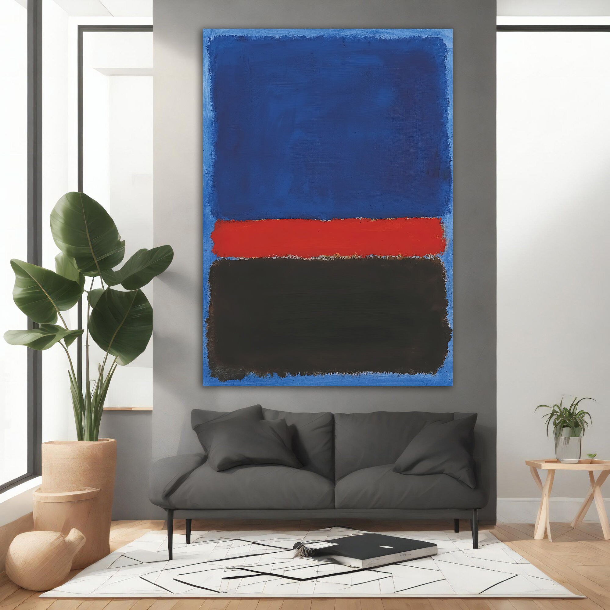Mark Rothko Blue Red Mark Rothko Blue Red Black Canvas, Colorful Mix Rothko Art,mark Rothko ...