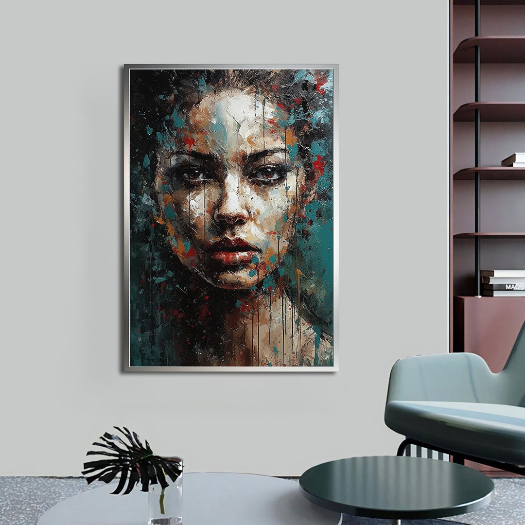 Woman Oil Painting, Abstract Woman Wall Art, Modern Decor Ideas for