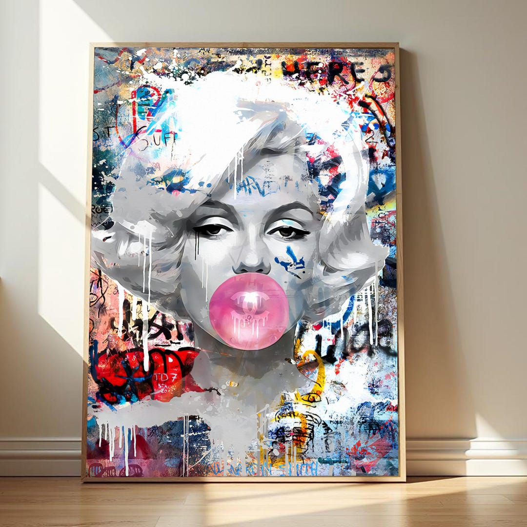 Pop Art Marilyn Monroe Canvas, Street Art Style Wall Decor, Graffiti ...