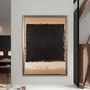 Mark Rothko Abstract Canvas Painting - Orange & Black Wall Art, Home Decoration