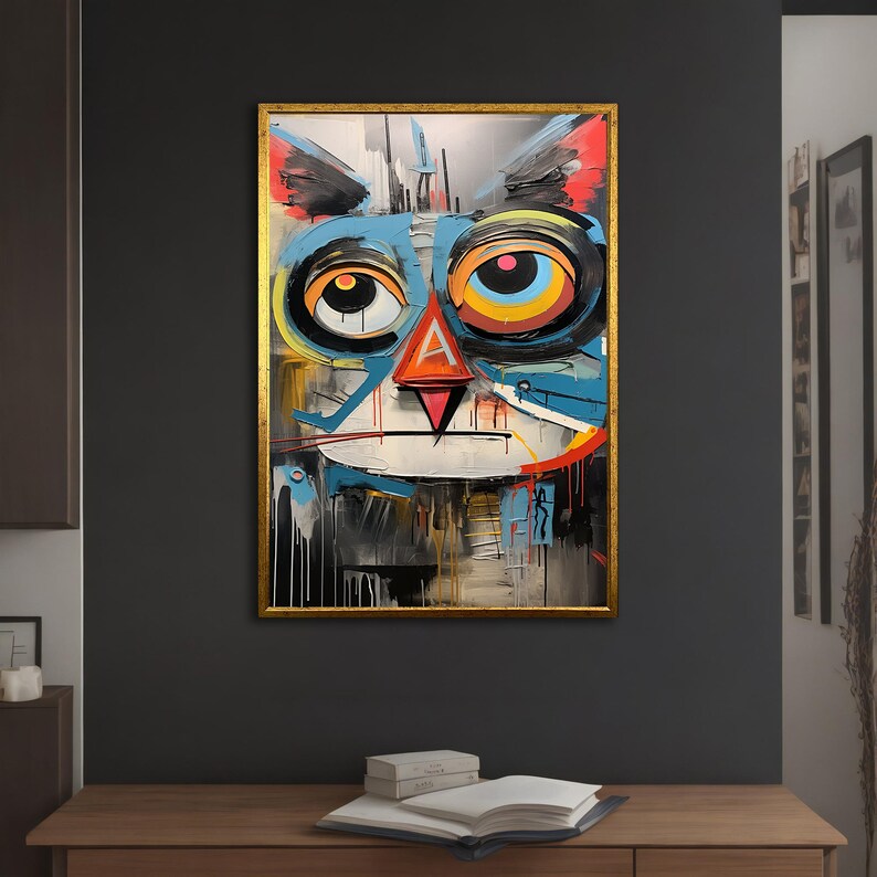 Abstract Graffiti Cat Canvas Art Print, Animal Art, Graffiti Decor ...