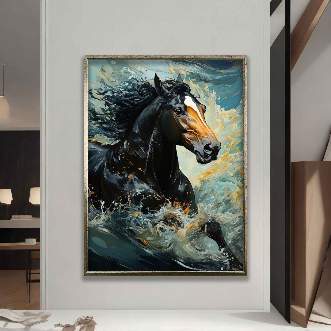 Leinwand-Kunstdruck „Pferd“ Bunt – 30,5 X 45,7 Cm, Für Wohnzimmer, Büro Oder Als Geschenk