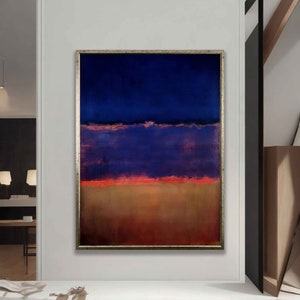 Lienzo de color oscuro de Mark Rothko, reproducción de arte, reproducción de Rothko, arte de pared abstracto en lienzo, arte minimalista moderno, pintura de Mark