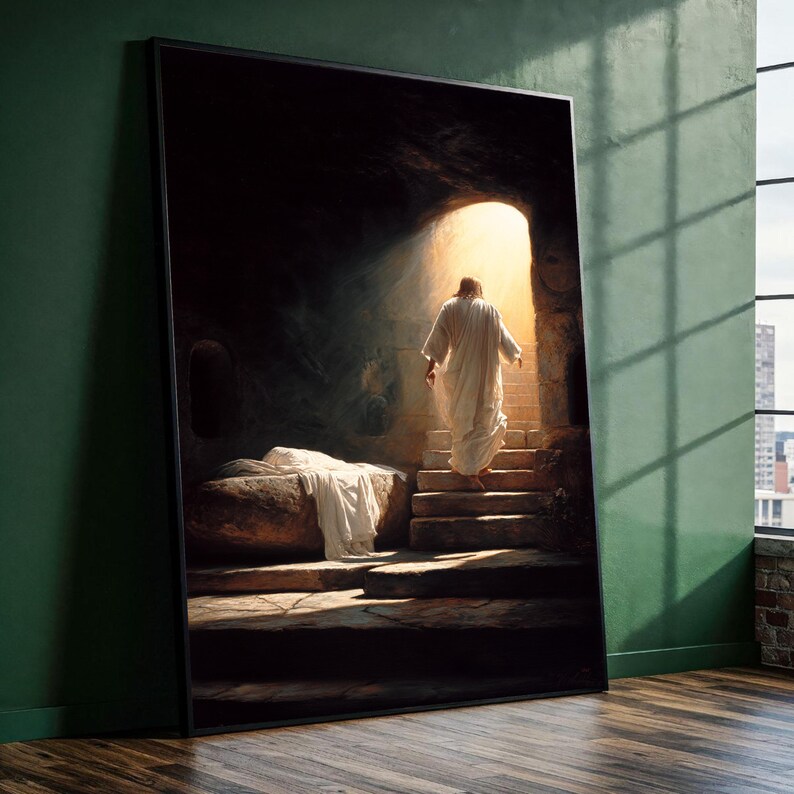 Resurrection of Jesus Christ Canvas Wall Art, Christian Easter ...