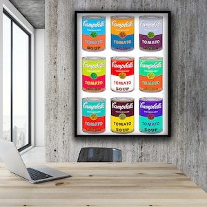 Campbell's Soup Poster, Tomatensuppe Poster, Tomatensuppe Wand Leinwand Kunst Poster, Küchen Wanddekor, Blech Leinwand Gemälde