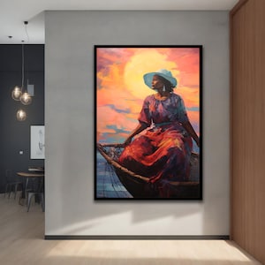 African Woman Canvas Painting, Wall Art for your Home and Office, Modern, Natural, Vivid, Decor Ideas with Different Frame Options