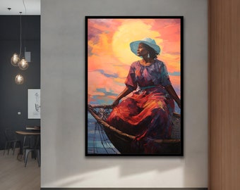 African Woman Canvas Painting, Wall Art for your Home and Office, Modern, Natural, Vivid, Decor Ideas with Different Frame Options
