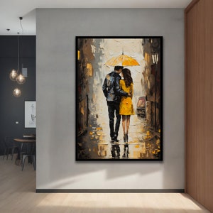 Lienzo de amantes románticos, silueta romántica de pareja enamorada, ideas de decoración modernas para el hogar y la oficina, pintura sobre lienzo estirado, arte de pared enmarcado
