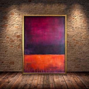 Purple and Orange Abstract Canvas , Mark Rothko Inspired Painting,rothko poster High Quality Wall decor