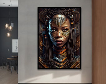 Exotic African Woman  Canvas Painting, Wall Art for Home and Office,Modern,Natural,Vibrant, Decoration Ideas with Different Frame Options