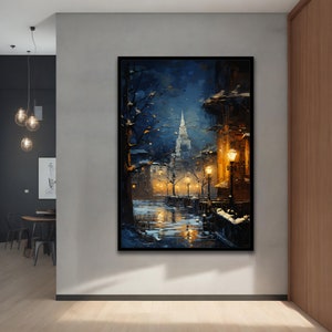 City,Landscape oil Canvas, Contemporary Art, Wall Art for Home and Office, Modern, Natural, Vivid Decor Ideas with Different Frame Options
