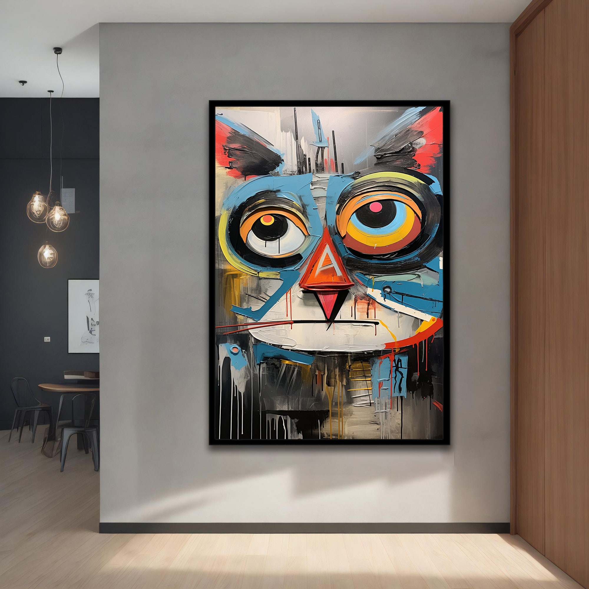 Abstract Graffiti Cat Canvas Art Print, Animal Art, Graffiti Decor ...