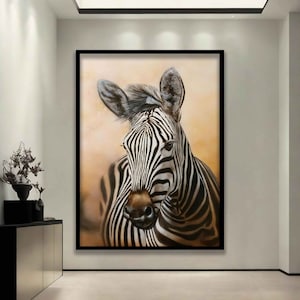 Zebra canvas, zebra wall art, zebra poster, zebra framed painting, zebra panel