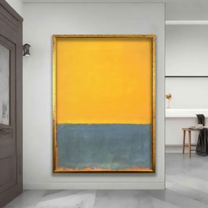 Mark Rothko grey and yellow Canvas , Art Reproduction, Rothko Reproduction, Abstract Canvas Wall Art, Modern Minimal Art, mark painting