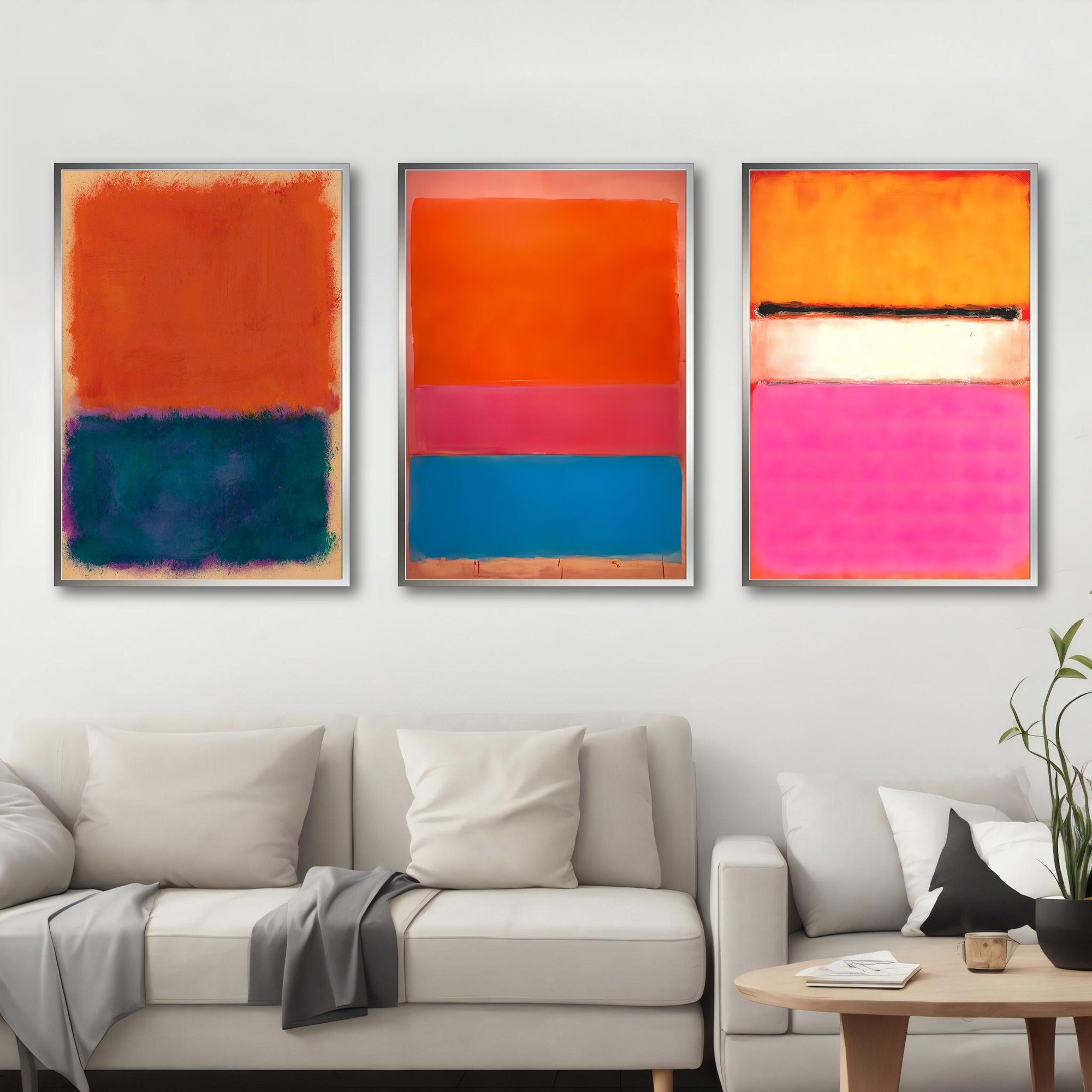 マーク・ロスコ3 マーク ロスコ キャンバス 3 枚セット、カラフルなミックスカラーの