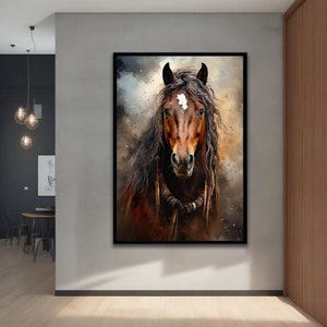 Horse Canvas painting, Animal canvas wall art, Modern Decor Ideas with Different Frame Options for Your Home and Office
