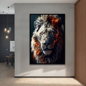 Lion king canvas schilderij, kunst aan de muur leeuwen, leeuw poster, leeuw canvas schilderij, abstract leeuw schilderij