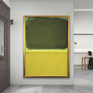 Mark Rothko yellow and green color Canvas ,Art Reproduction, Rothko Reproduction,Abstract Canvas Wall Art, Modern Minimal Art, mark painting