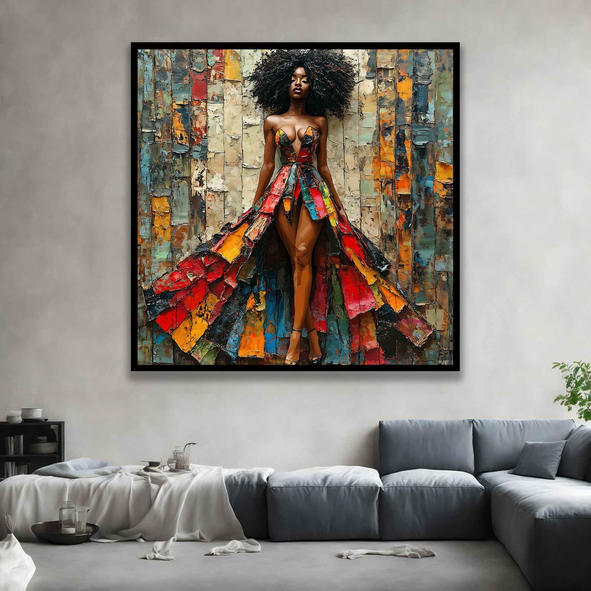 Sensual African Woman Canvas Print, Black Woman Art, Iconic African