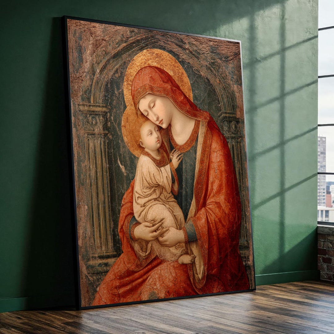 Madonna and Child Canvas Art, Religious Wall Decor, Virgin Mary ...