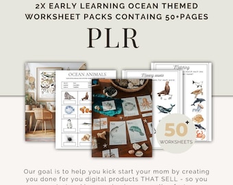 50+ page DFY ocean early learning PLR worksheets