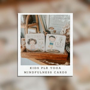 Kids yoga mindfulness cards with PLR COMMERCIAL USE