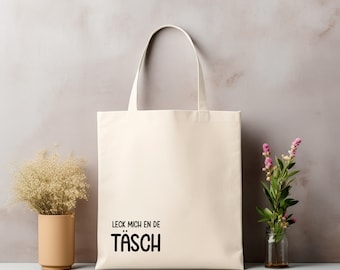 Jutebeutel | Stofftasche bedruckt "Leck mich en de TÄSCH" | Baumwolltasche | natur | Einkaufsbeutel | Schule