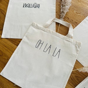 Jute bag Fabric bag printed PillePalle trallala & Hopsasa Cotton bag natural Shopping bag School image 2