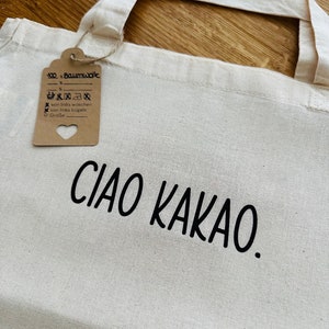 Jute bag Fabric bag printed PillePalle trallala & Hopsasa Cotton bag natural Shopping bag School image 7