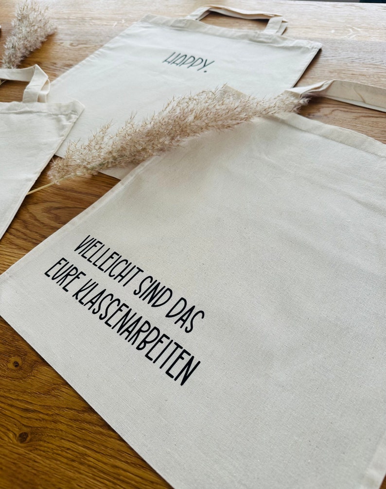 Jute bag Fabric bag printed PillePalle trallala & Hopsasa Cotton bag natural Shopping bag School image 4