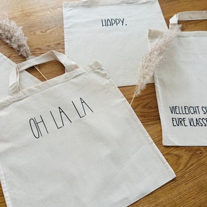 Jute bag Fabric bag printed PillePalle trallala & Hopsasa Cotton bag natural Shopping bag School image 3