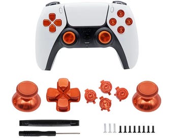 Metal D-Pad and Buttons for PS5 Controller – Orange, Black, Blue & Silver