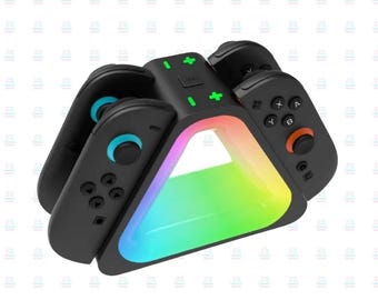 Switch 2 Controller Charging Dock – RGB Light Stand for 4 Controllers – NS2 Charging Station