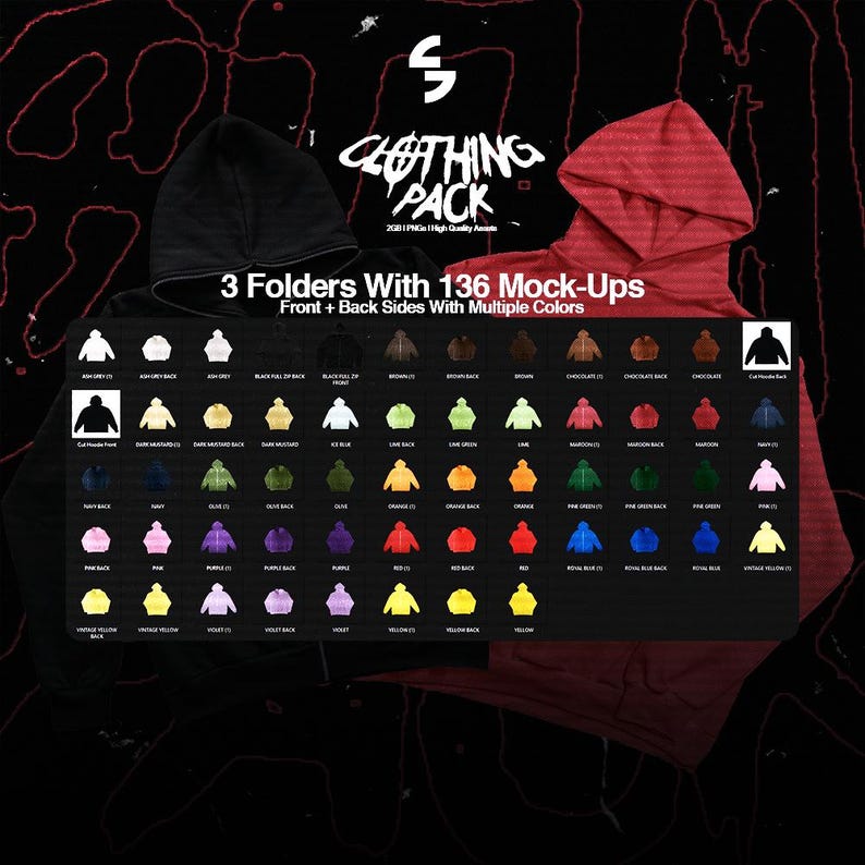 Streetwear Design Graphics Pack: 1000+ PNG Assets | Vector Mockups for Clothing Brand and Fashion Design