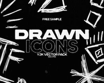 180+ Hand Drawn Design Elements | Clothing Brand Assets |  Vector Shapes | Retro Grunge Icons | Shapes Procreate