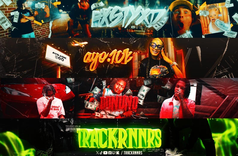 Custom 3D YouTube Banner and Logo | Stream Overlay | Twitter | Twitch Banner| Discord | Profile Picture